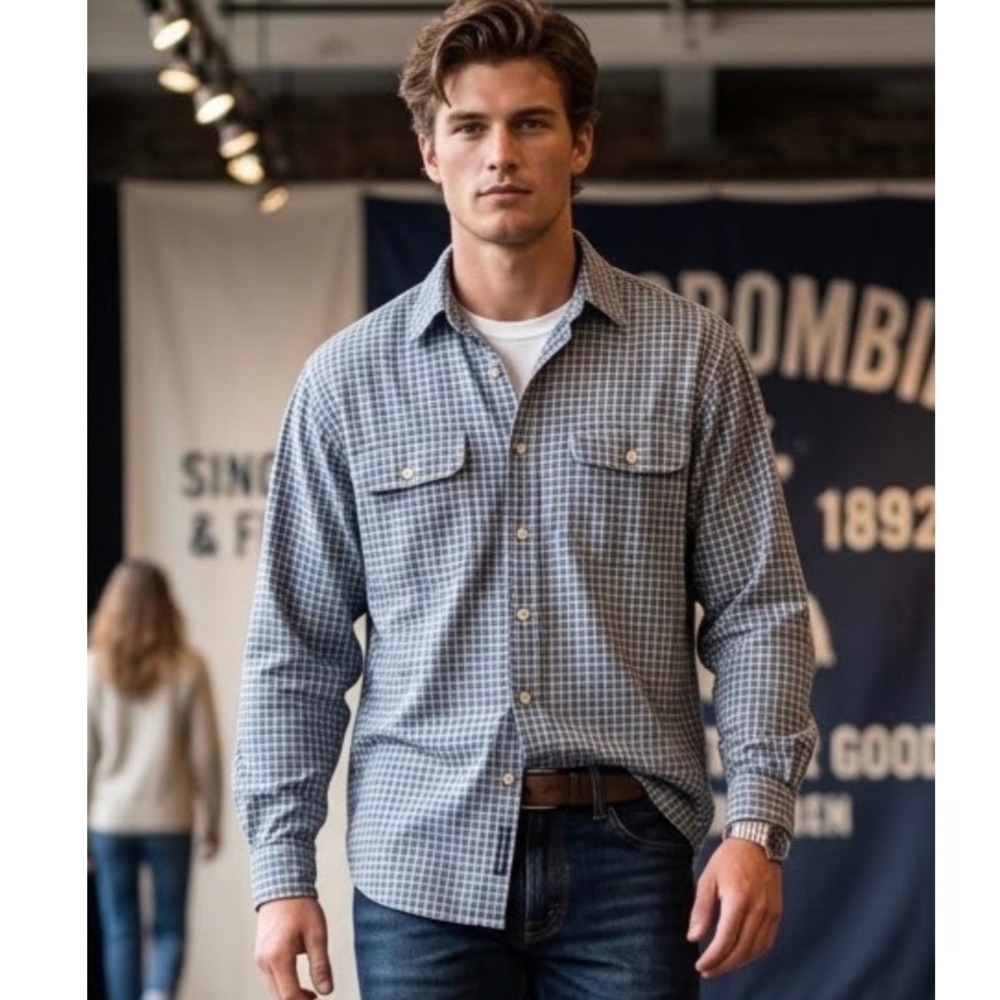 VTG 90s Abercrombie & Fitch Plaid Button Up Shirt Reliable Outdoor Goods Y2K M